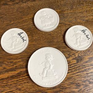 Goebel Hummel Ceramic Collectors Club Discs/Plates , 4 total, Vintage 70’s